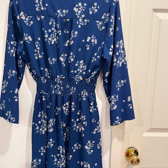 Katella women’s Chic Blue Floral  3/4 Sleeve Dress size xl # 222 - Picture 5 of 8